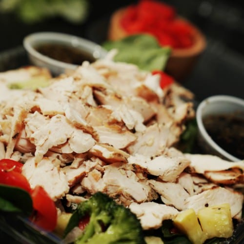 Health Salad with Grilled Chicken.