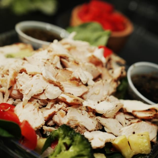 Health Salad with Grilled Chicken.